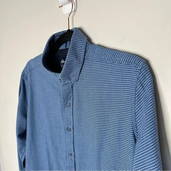 Robert Graham Size Medium Tailored Fit Flip‎ Cuff Long Sleeve Blue Plaid Classic - Picture 7 of 12